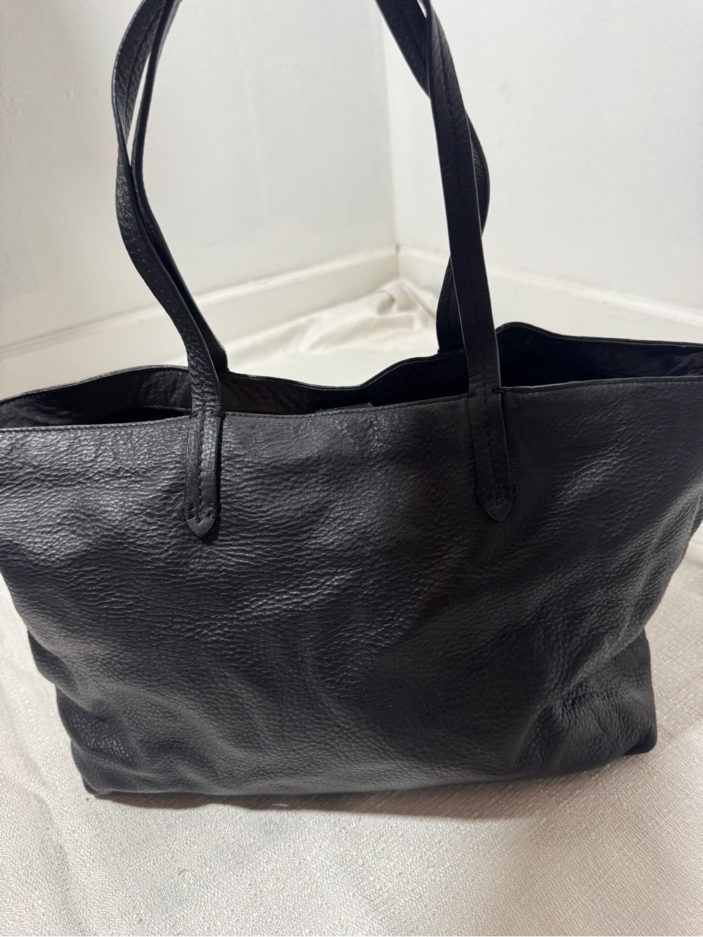 Brooks Brothers Black Genuine Leather Tote Larege Pebbled leather Shoulder bag